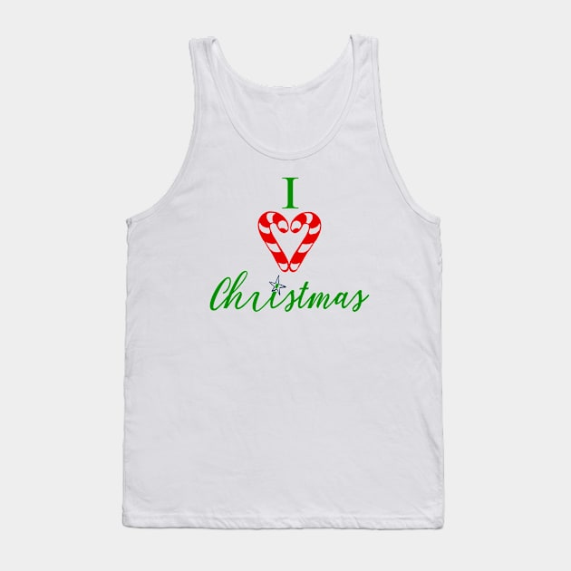 I Love Christmas Tank Top by Sunil Belidon